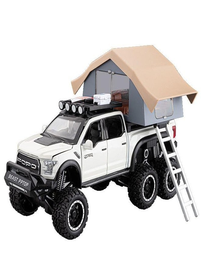 KING FORU Die-Cast Raptor Camping Truck - 1:24 Scale F150 Pickup with 6 Doors, Pull Back, Light & Sound (Multicolor) - Image 3
